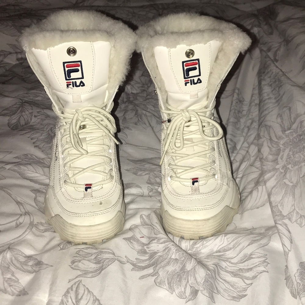 White fila boots